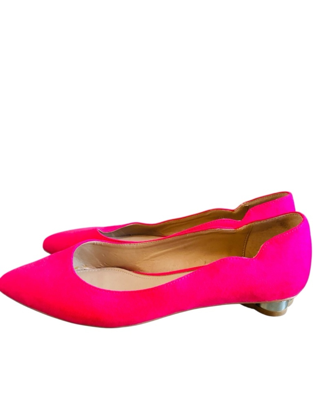 White House Black Market Bellamy Scalloped Pink Flat Size 6.5 - Picture 6 of 11